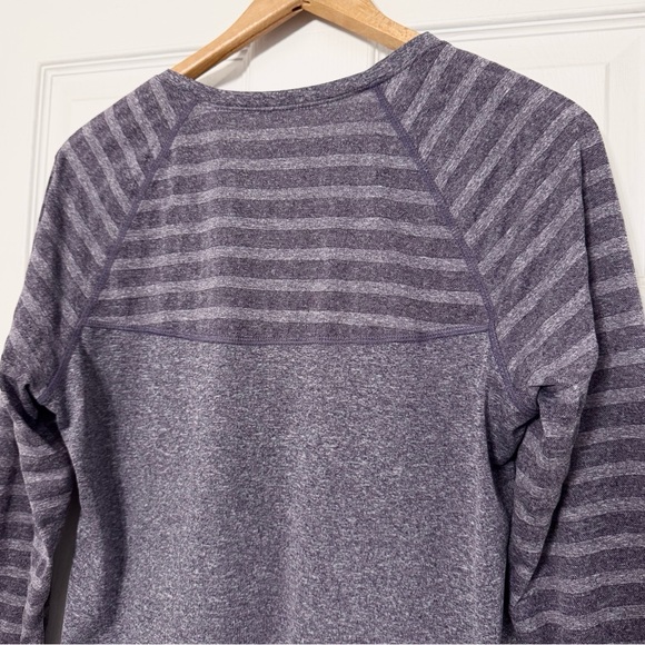 Avia Long Sleeve Performance Top With Thumbholes Purple Heather Stripes - Picture 5 of 10